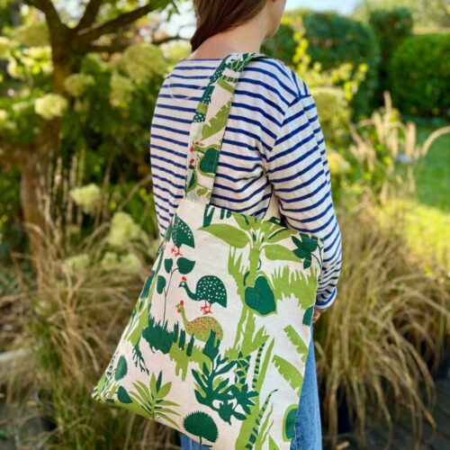 Mulepose i perlehønemønster